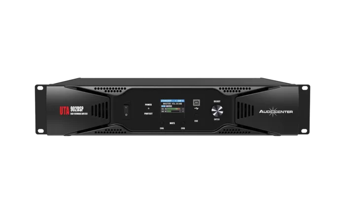 מגבר כוח מקצועי UTA902DSP עם DSP מובנה ממותג:AUDIO CENTER