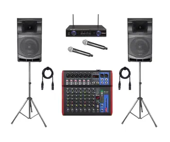 מערכת קריוקי עוצמתית 1600W לכל רמקול 15" ממותג-AUDIO CENTER