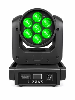פנס מובינג MINI ZOOM ווש LED מקצועי 7X12W RGBW